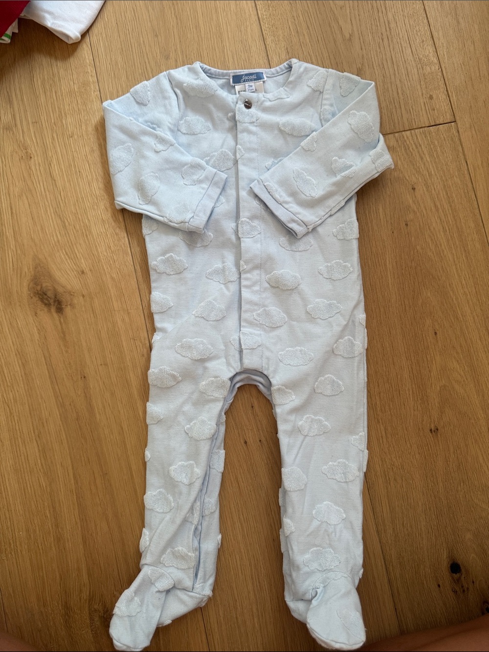 Light Blue Cloud Footed One-Piece